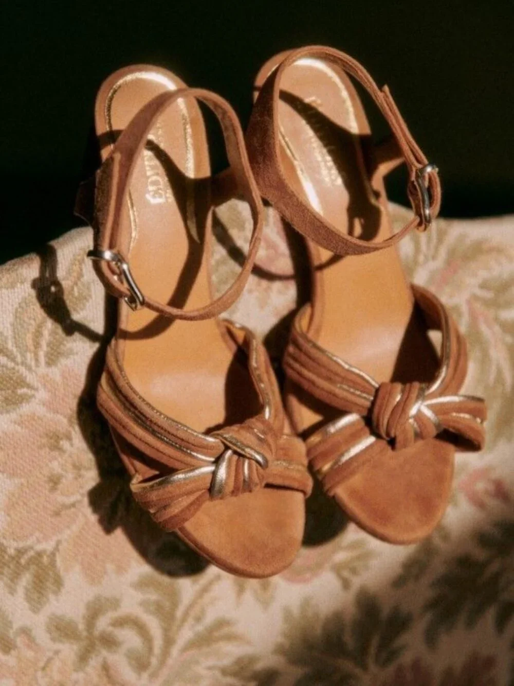 Sezane Carmela High Sandals Camel Multicoloured - Size 8 - Picture 2 of 3